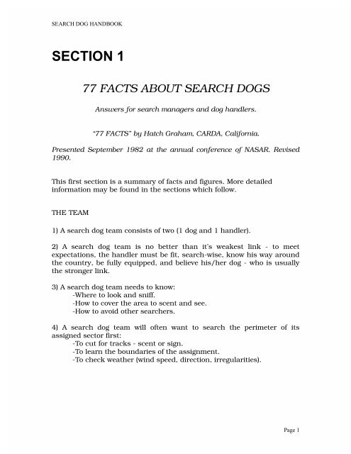 Search Dog Handbook - Scott County Search and Rescue K9 Unit