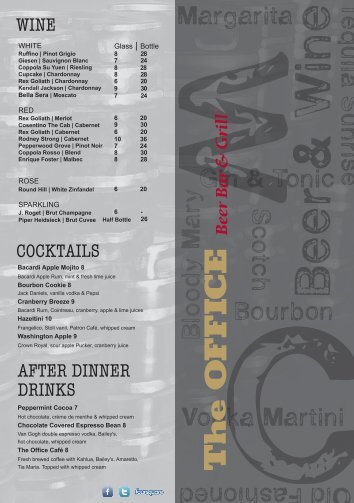 Drink Menu - The Office Beer Bar & Grill