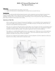 BIOL 347 General Physiology Lab The Special ... - Stark home page