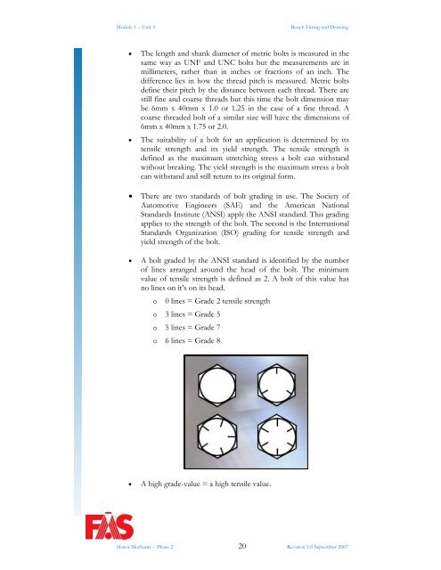 TRADE OF HEAVY VEHICLE MECHANIC - eCollege