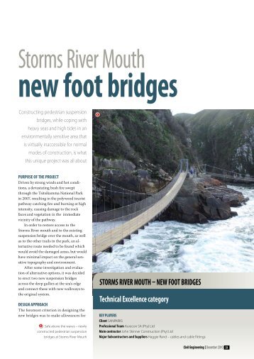 Storms River Mouth new foot bridges - Civil Designer