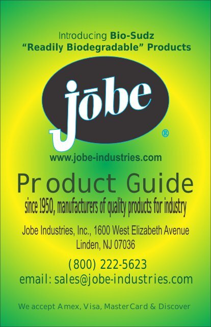 jobe brochure - Jan 2012 - 5.5 x 8.cdr - Jobe Industries Inc.