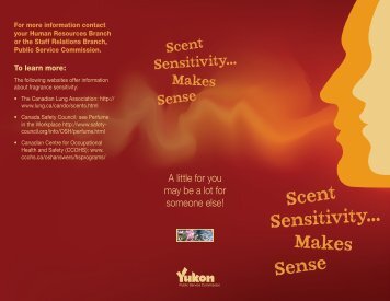 Scent Sensitivity Brochure [582.03 KB ] - Public Service Commission