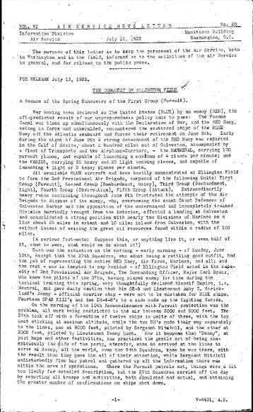 News Letter 1922 Jul-Dec - Air Force Historical Studies Office