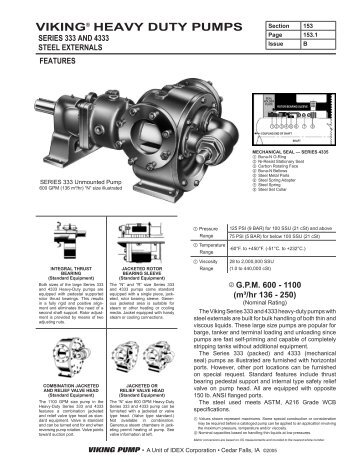Viking Heavy Duty Pumps Series 333 and 4333