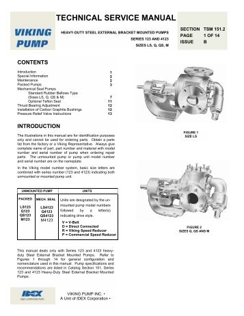 Viking Pump Technical Service Manual 151.2 for Vikiing Heavy Duty ...