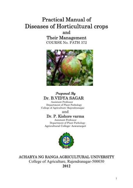 Practical Manual - acharya ng ranga agricultural university