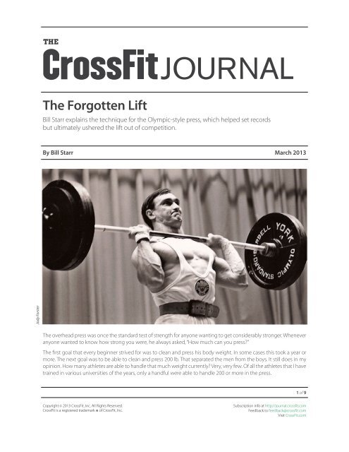 JOURNAL - CrossFit