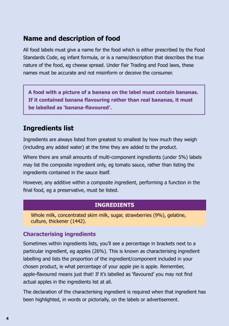 Brochure: Food labels - NSW Food Authority