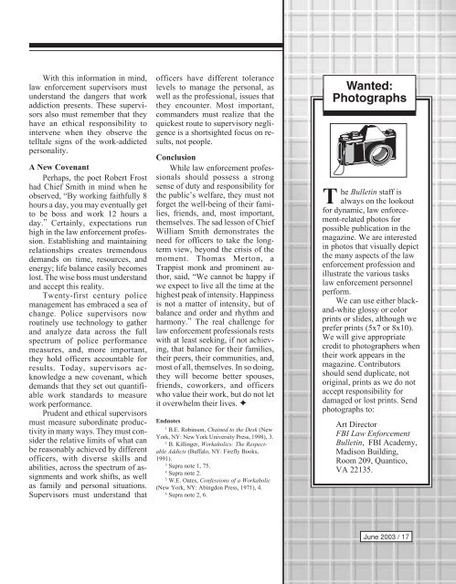 F B I Law Enforcement Bulletin - June 2003 Issue