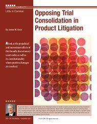 Little in Common: Opposing Trial Consolidation in Product ... - Dechert