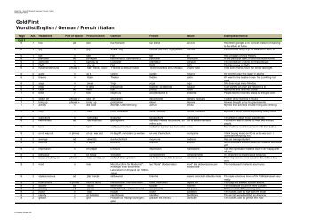 Gold First Wordlist English / German / French / Italian - Pearson ...