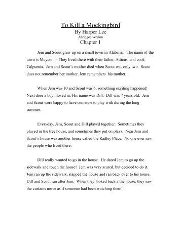 To Kill A Mockingbird summary - Independent School District 196