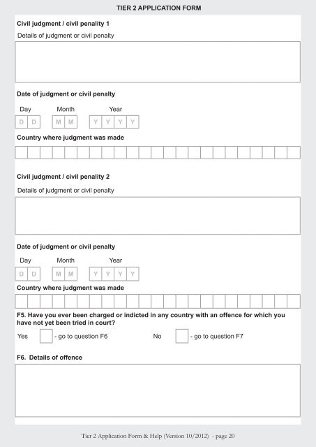 Tier 2 Application Form - UK Border Agency - the Home Office