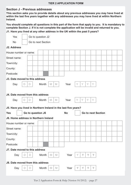 Tier 2 Application Form - UK Border Agency - the Home Office