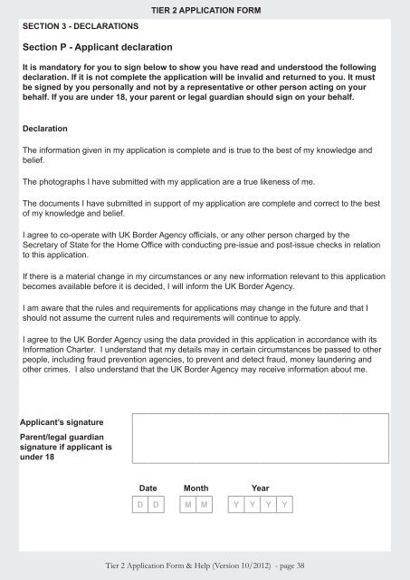 Tier 2 Application Form - UK Border Agency - the Home Office