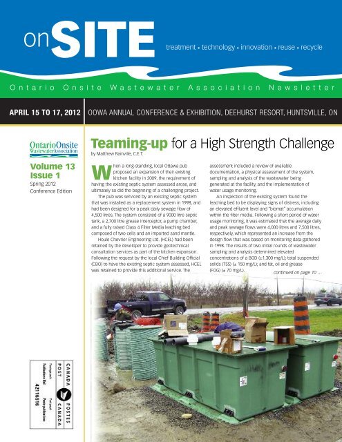 Volume 13, Issue 1 - Ontario Onsite Wastewater Association