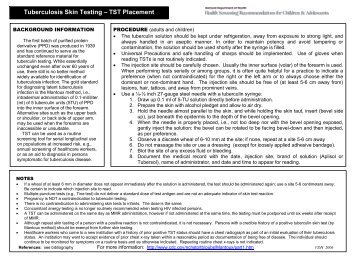 Tuberculosis Skin Testing – TST Placement - Vermont Department ...