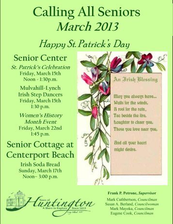 Calling All Seniors - The Town of Huntington, New York