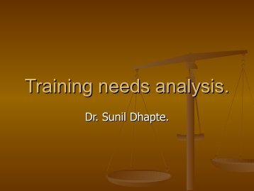 Training needs analysis. - Yashada