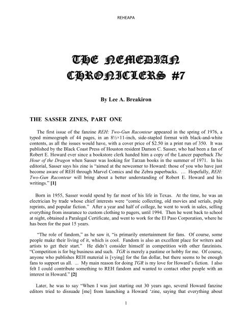 The Nemedian Chroniclers #7 - Robert-E-Howard