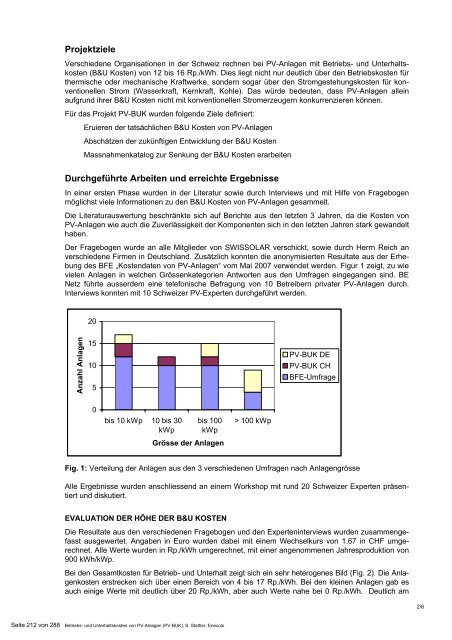 Programm Photovoltaik Ausgabe 2008 ... - Bundesamt für Energie BFE