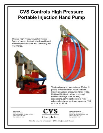 CVS Controls High Pressure Portable Injection Hand Pump