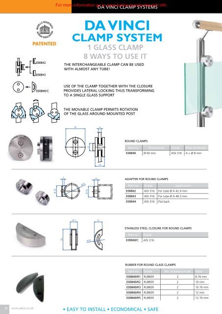 Aalco Stainless Steel Handrail Systems - BD Online Product Search