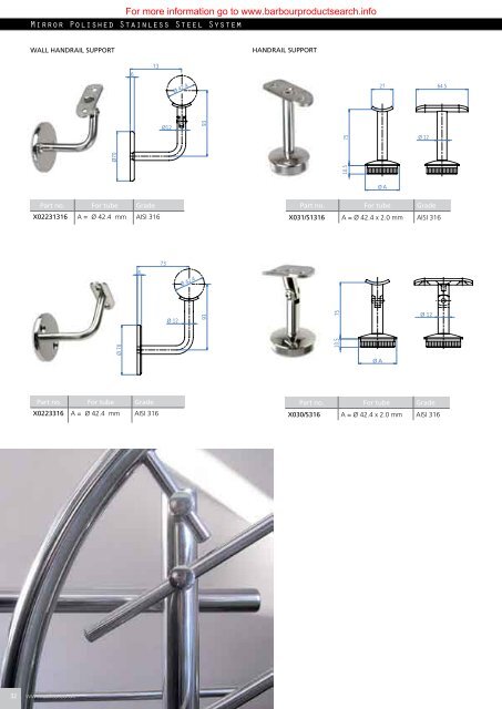 Aalco Stainless Steel Handrail Systems - BD Online Product Search