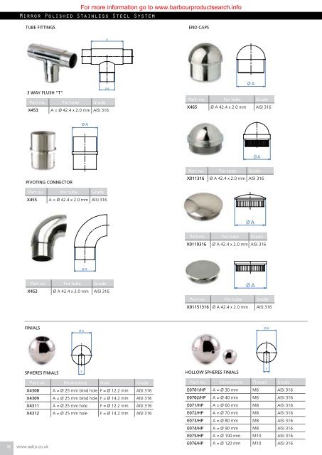 Aalco Stainless Steel Handrail Systems - BD Online Product Search