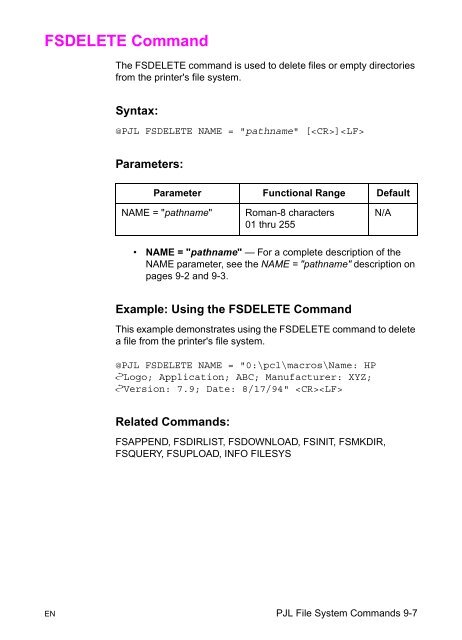 Printer Job Language Technical Reference Manual - Business ...