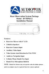 Rear Observation System Package Model RVMPKG2 Installation ...