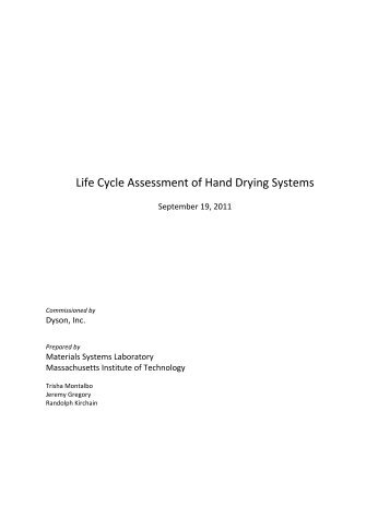 Life Cycle Assessment of Hand Drying Systems - MIT Materials ...
