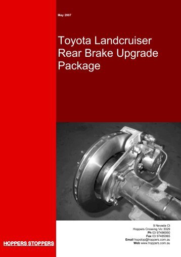 Toyota Landcruiser Rear Brake Upgrade Package - Hoppers Stoppers