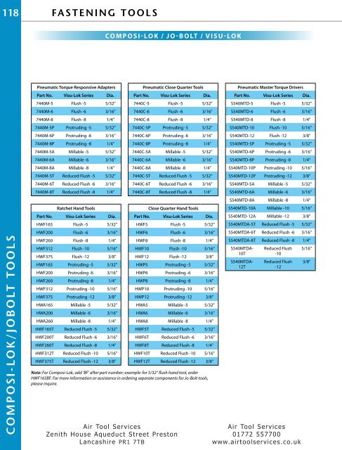 Download ATS Catalogue - Air Tool Services