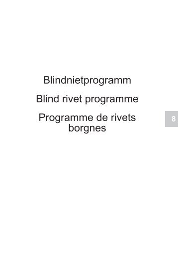 Blindnietprogramm Blind rivet programme Programme de ... - Selsen