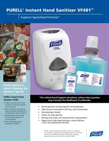 PURELL® Instant Hand Sanitizer VF481™ - GOJO Industries, Inc.