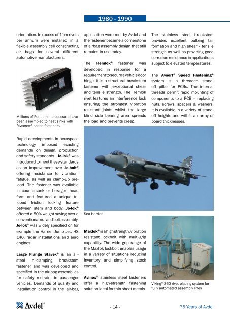 History Brochure - Avdel Global