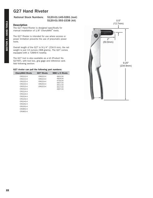 Cherry Fastening System for Aerospace - Rivet