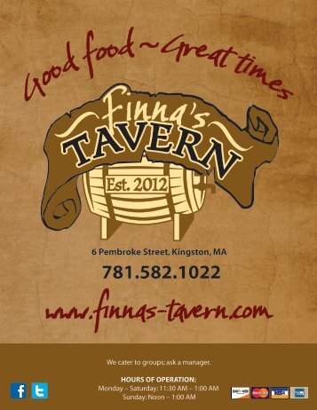 Menu - Finna's Tavern