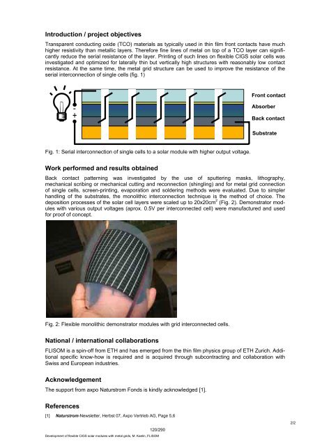 Programm Photovoltaik Ausgabe 2009 ... - Bundesamt für Energie BFE