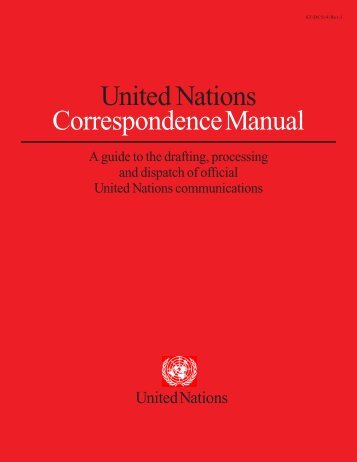 United Nations Correspondence Manual - UNU