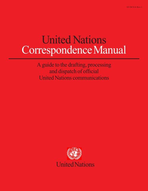 United Nations Correspondence Manual - UNU