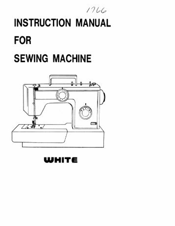 INSTRUCTION MANUAL FOR SEWING MACHINE - Singer