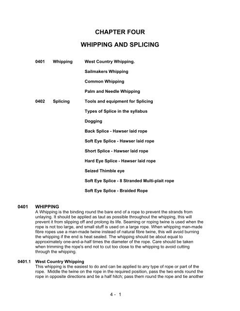 Whipping and Splicing - The Sea Cadets