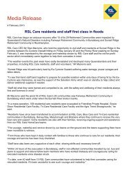 RSL Care staff and residents first class in