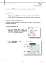 Turnitin at UWS: Brief instructional guide for staff - UWS Library