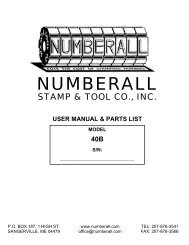 MODEL 94 NUMBERING & LETTERING PRESS - Punch Tools
