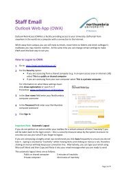 Staff Email - Outlook Web App - Northumbria University