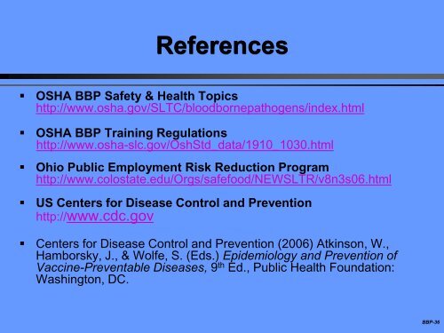 Bloodborne Pathogen Training for School Staff - Buckeye Valley ...